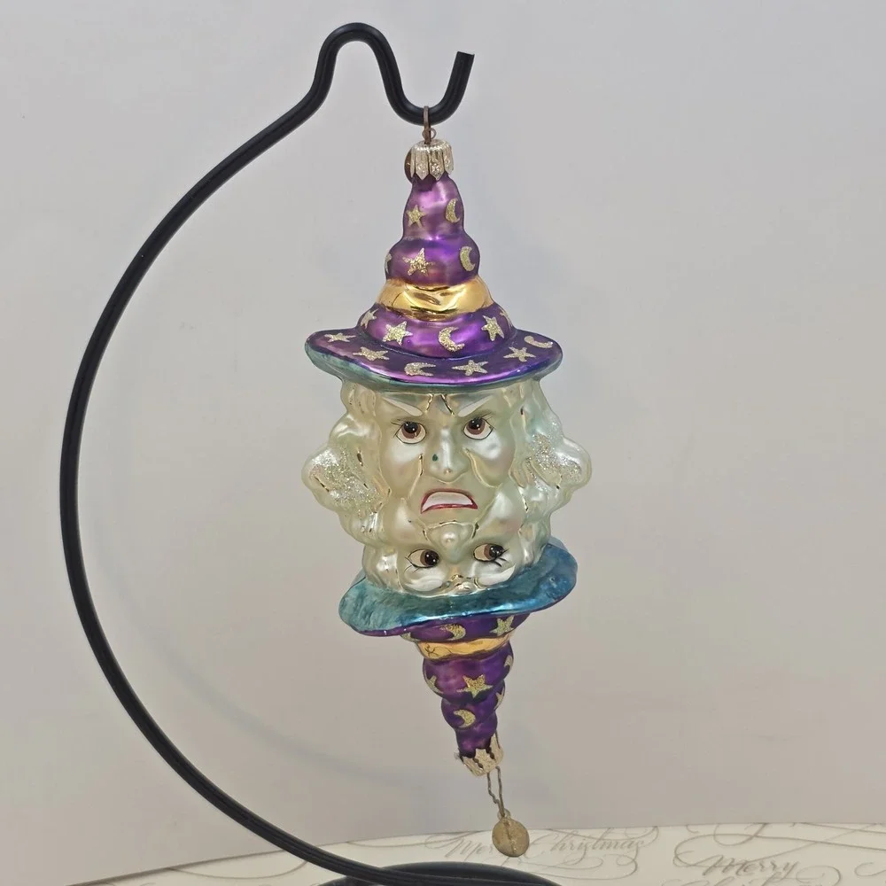2000 Christopher Radko Good Witch Bad Witch Halloween Ornament 00-119-0 VTG 7
